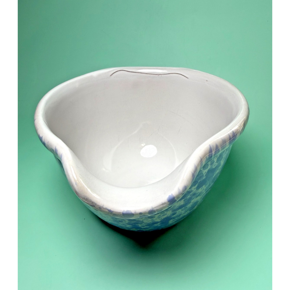 Bennington Potters Mixing Batter Bowl 1880 Pour Spout VT Morning Glory Blue READ - Picture 4 of 11